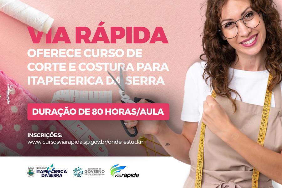 Via Rápida oferece Curso de Corte e Costura para Itapecerica da Serra