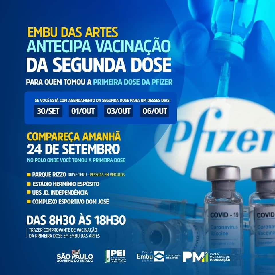 Governo Ney Santos antecipa 2ª dose da Pfizer para esta sexta, 24