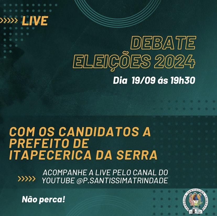 Debate entre candidatos a prefeito acontece nesta quinta, 19/9 em Itapecerica da Serra