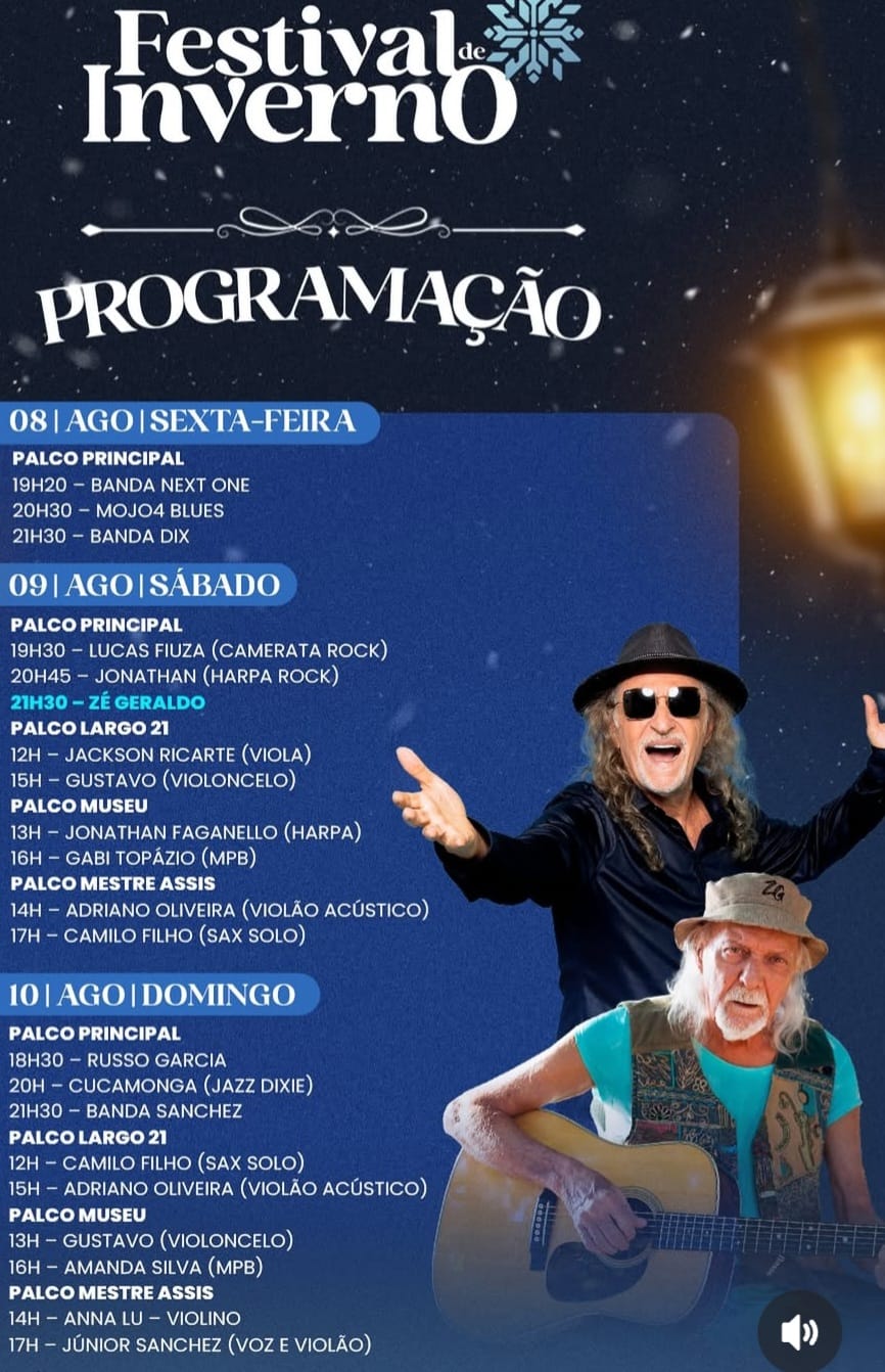 Festival de Inverno de Embu das Artes segue até domingo com shows de Zé Geraldo, MPB, jazz e música clássica