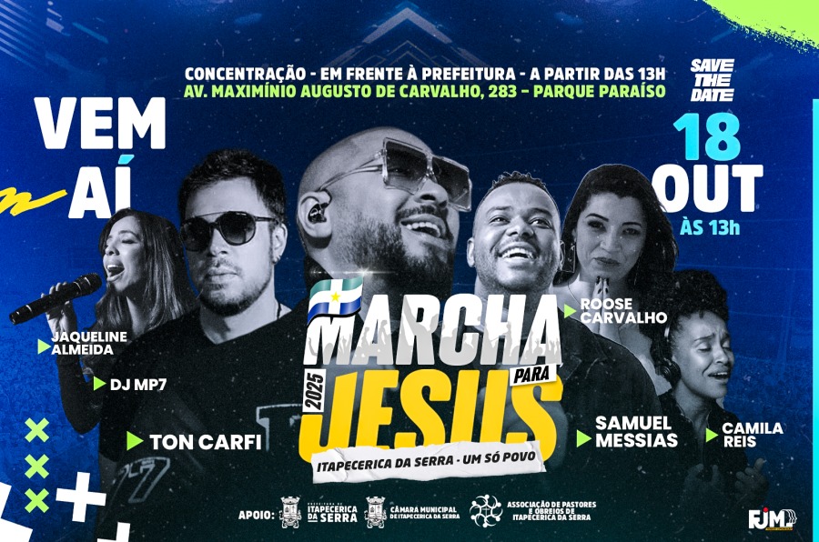 Itapecerica da Serra realiza Marcha para Jesus 2025 neste sábado, 18 de outubro