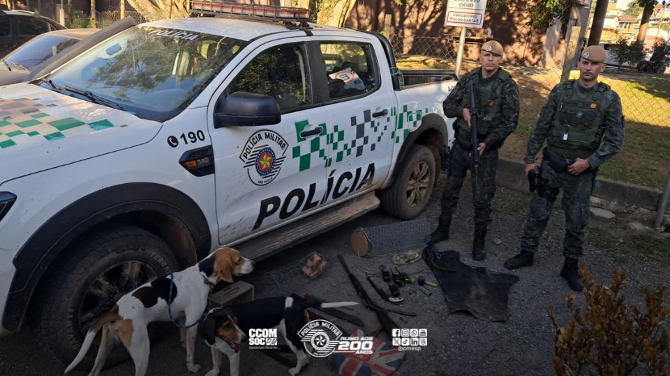 Caça ilegal: armas e equipamentos apreendidos em Juquitiba