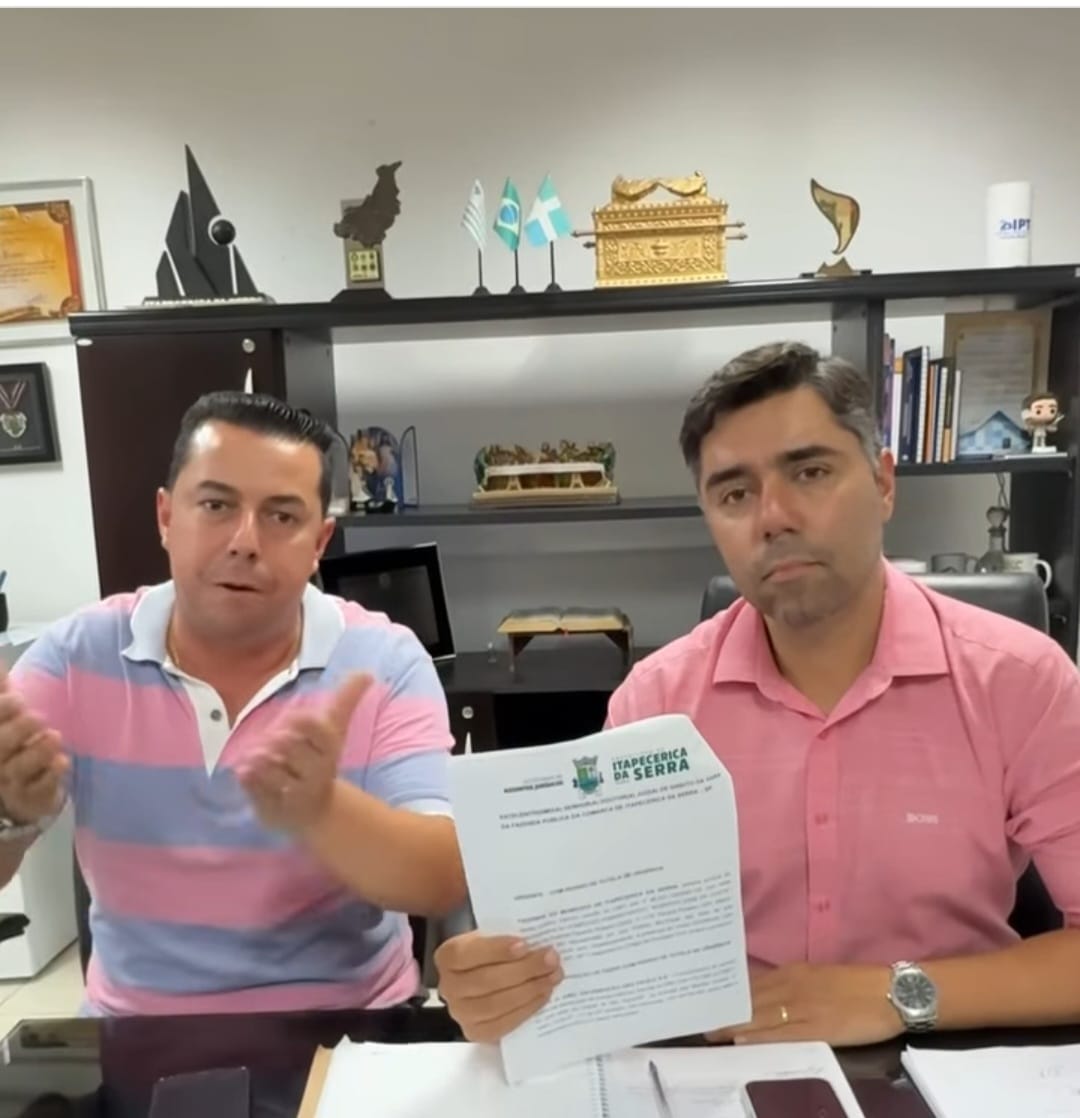 Prefeito Ramon Corsini e vice Allan Dias entram na Justiça contra a Enel após apagão em Itapecerica da Serra