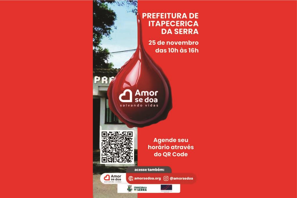 Doação de sangue: Prefeitura promove ação solidária no dia 25 de novembro