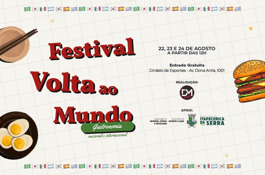 Ginásio de Esportes recebe Festival Gastronômico Volta ao Mundo